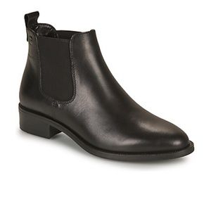 Tamaris Black Leather Ankle Boots Women's Size 7 EU 36